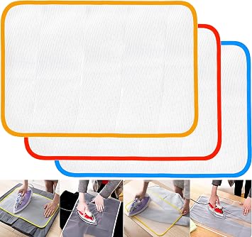 Pressing Cloth for Ironing - 3 Pcs Heat Resistant Mesh Protector to Protect Clothes While Ironing