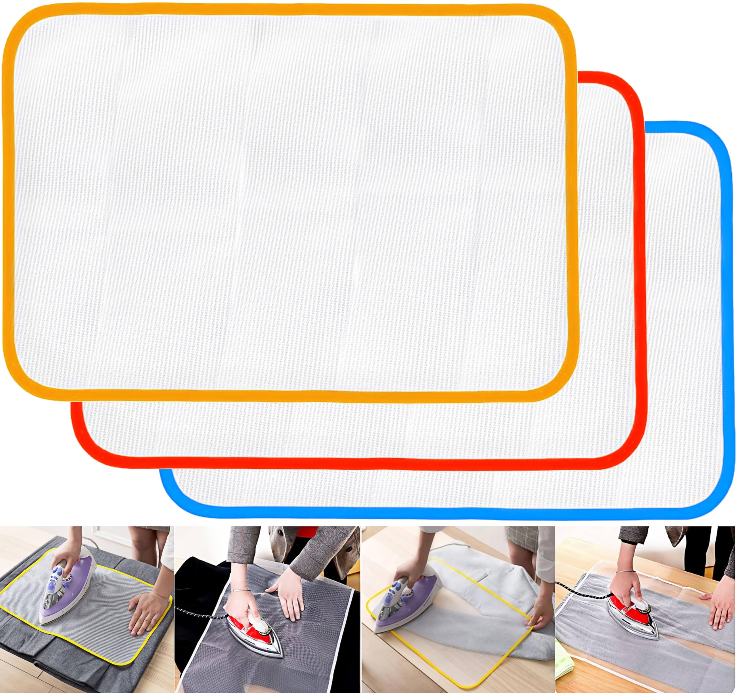 Pressing Cloth for Ironing 3 Pcs Ironing Cloth to Protect Clothes Ironing Clothes Protector Heat Resistant Mesh Cloth Press Cloth for Ironing