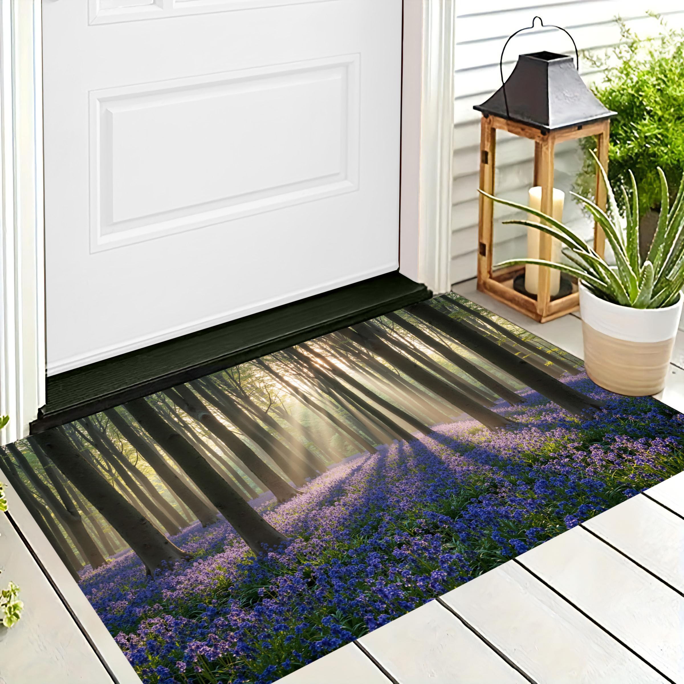 Paillasson forêt de jacinthes tapis de sol intérieur doux 40x60