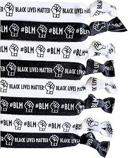 8 Piece Black Lives Matter Hair Tie Accessories - BLM - Equality - BLM Pride Bracelet Wristbands Supplies