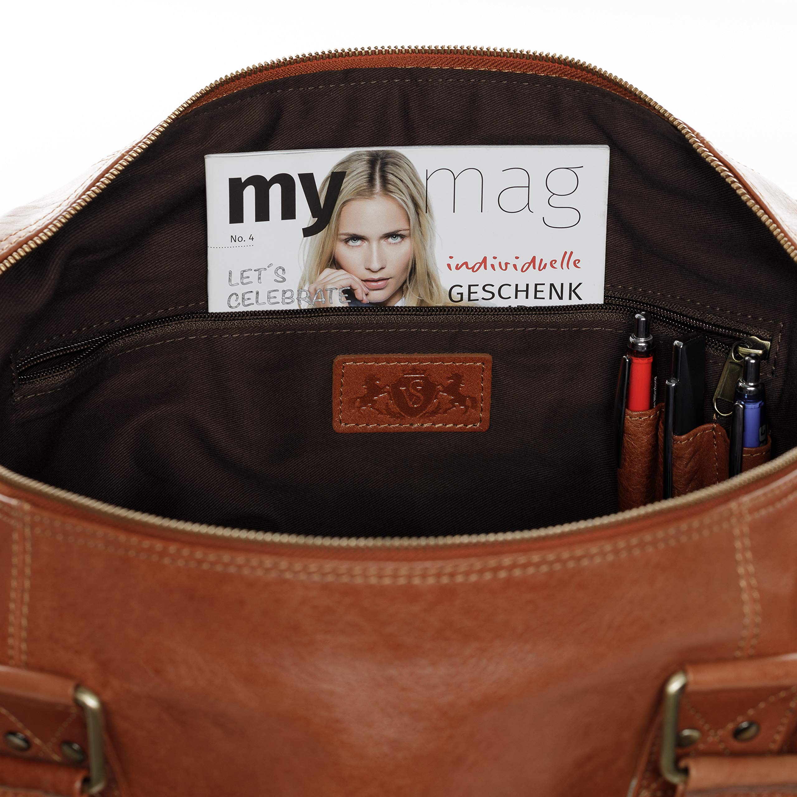 SID & VAIN große XL Reisetasche echt Leder - Sporttasche groß Linus XXL - Weekender Handgepäck Herrentasche mit Schultergurt - Ledertasche Herren braun handgefertigt