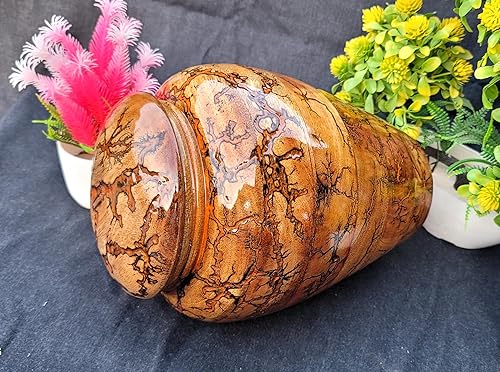 Miniatura 4 de Urna de figura de Lichtenberg hecha a mano para cenizas humanas, urna de cremación de mangowood y resina, urna funeraria grande para adultos, urna