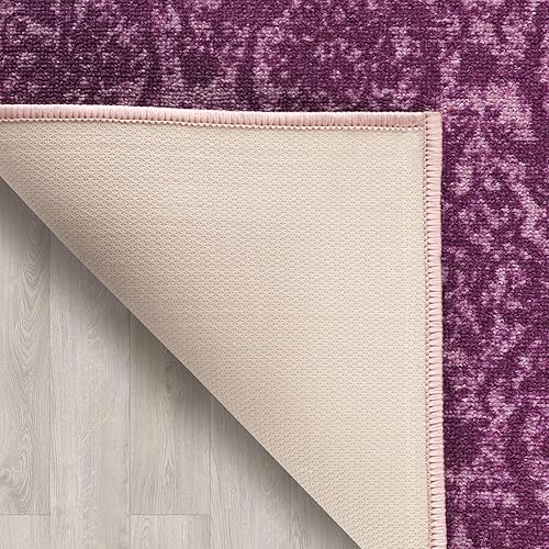 Miniatura 162 de Antep Rugs - Alfombras antideslizantes (antideslizante) 4 x 6 con parte trasera de goma floral geométrica de bajo perfil para interiores