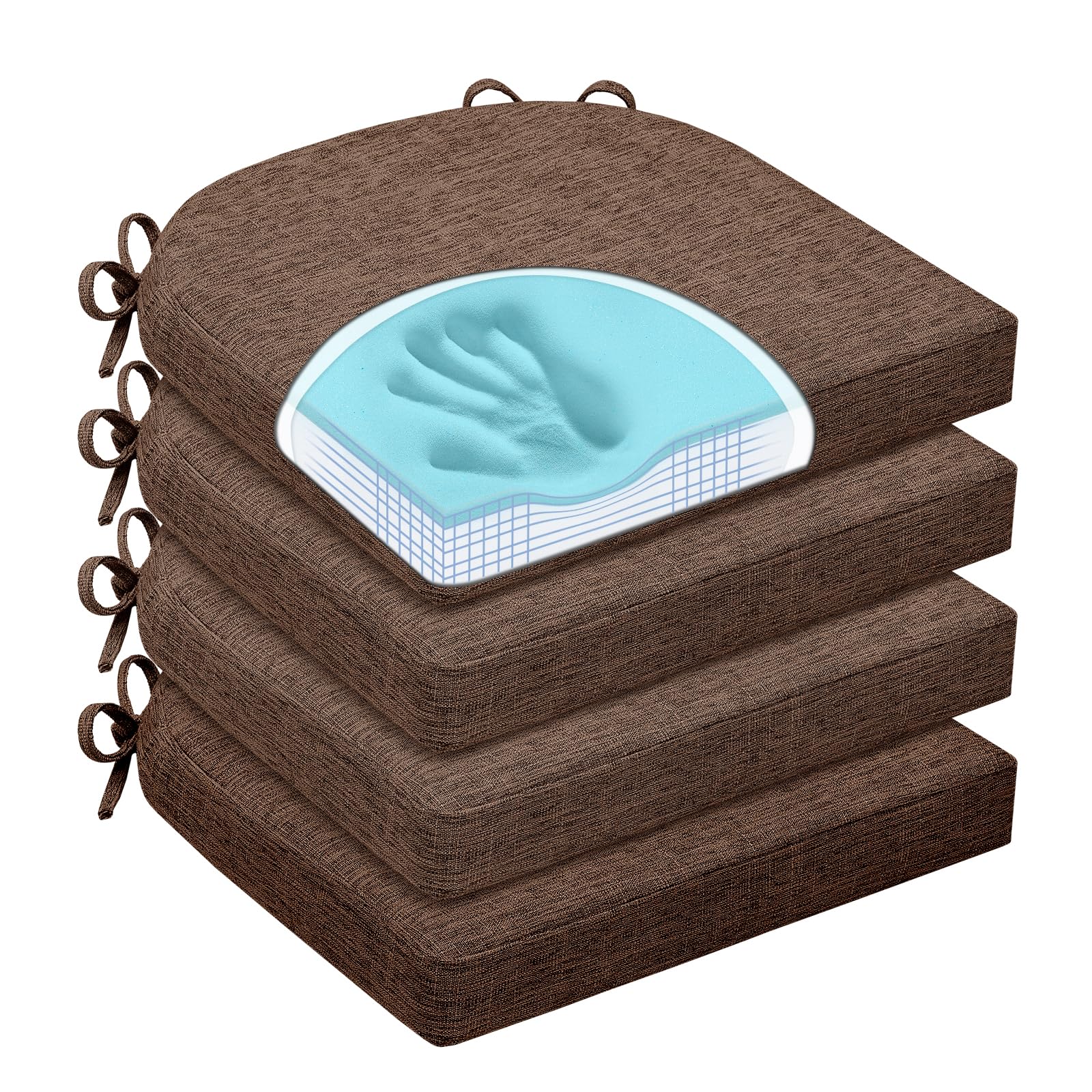HOMELYSIAN Memory Foam Kitchen Chair Cushions