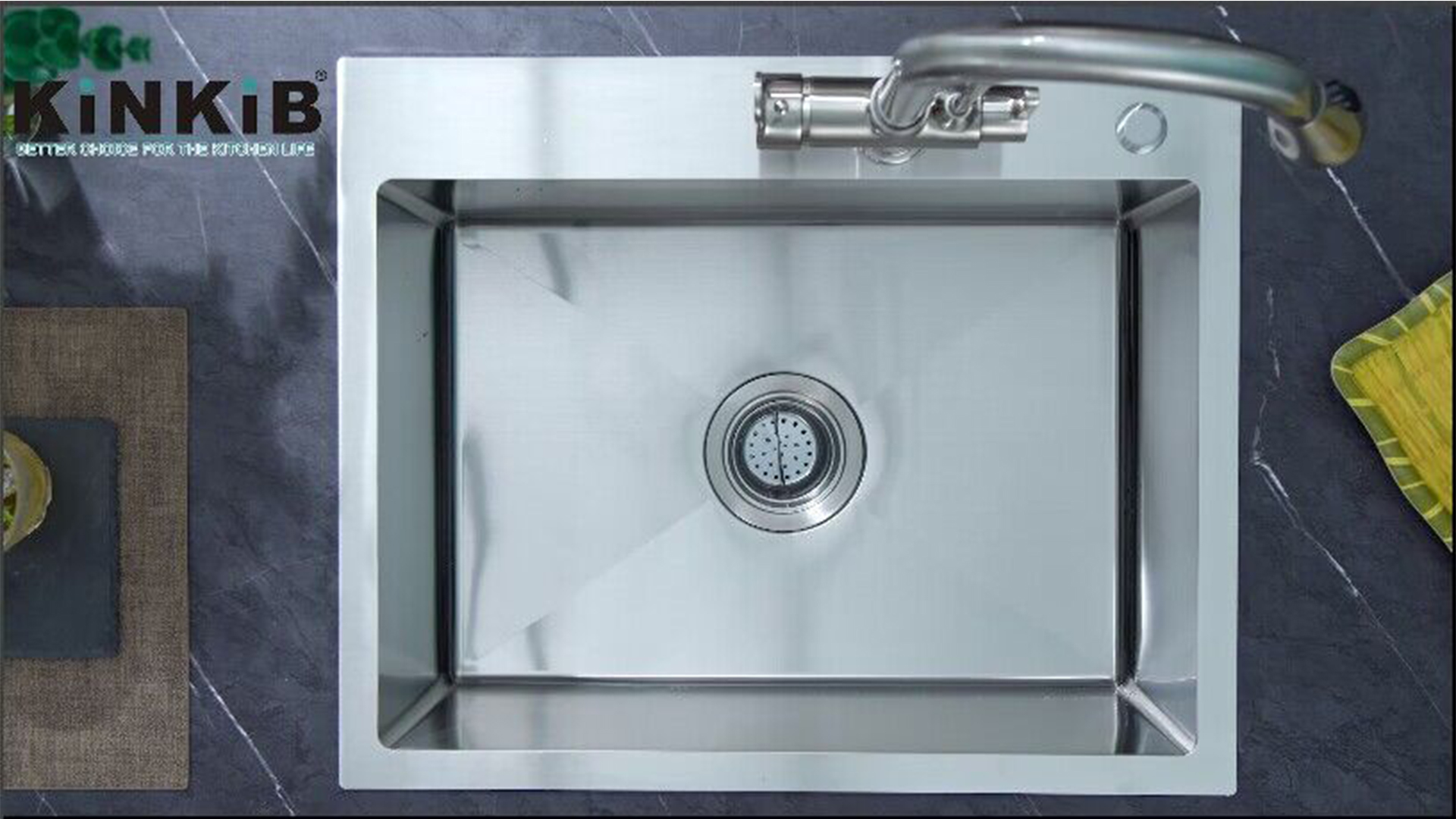 SEA - KK KINKIB 28 inch Drop-in Kitchen Sink, Stainless Steel