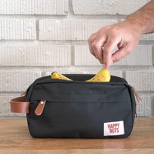 Miniatura 4 de HAPPY NUTS Neceser para hombre, bolsa organizadora de lona, aprobada por la TSA (negro), Negro -