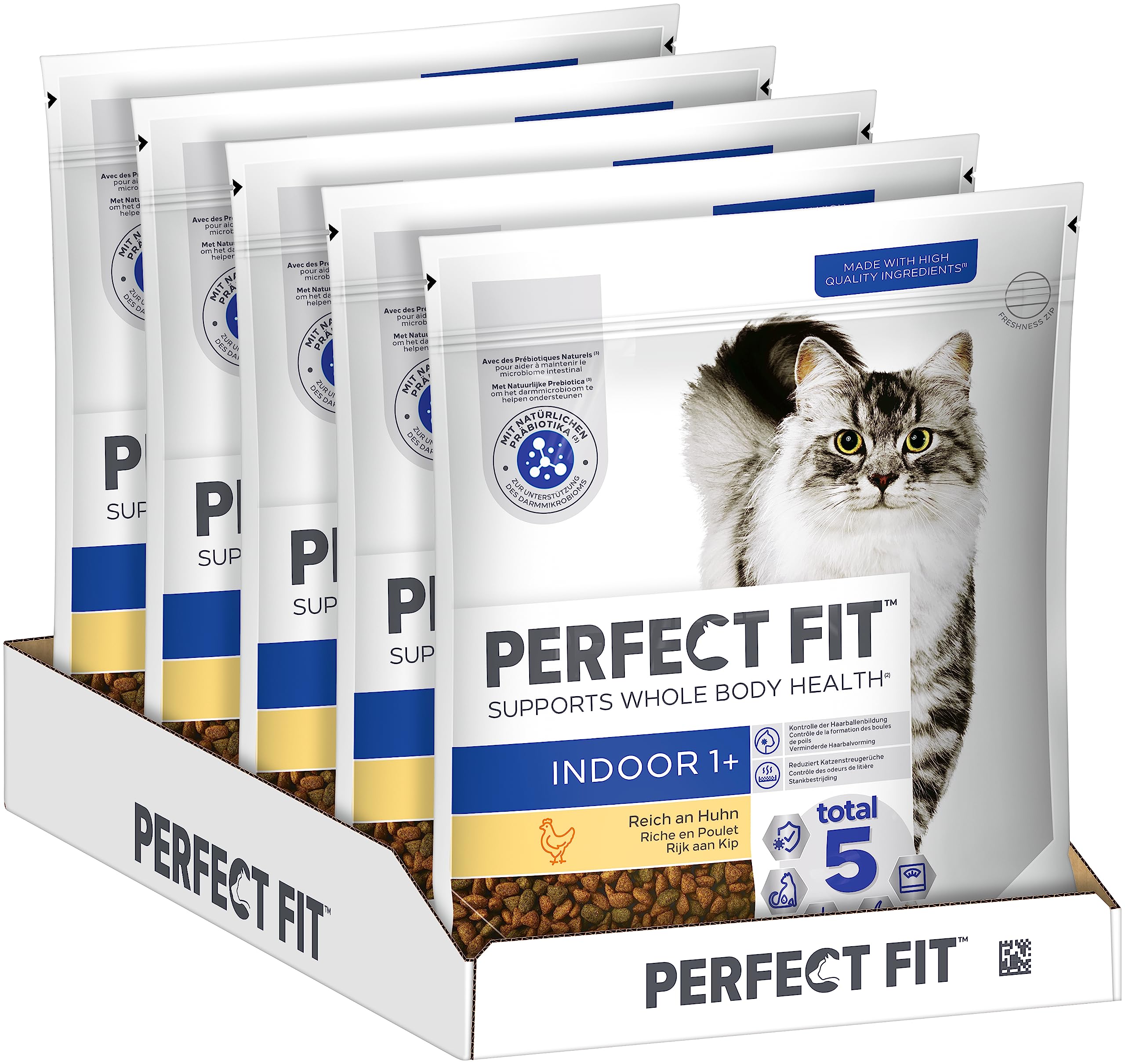 PERFECT FIT™ Katze Beutel Indoor 1+ mit Huhn 5x1,4kg