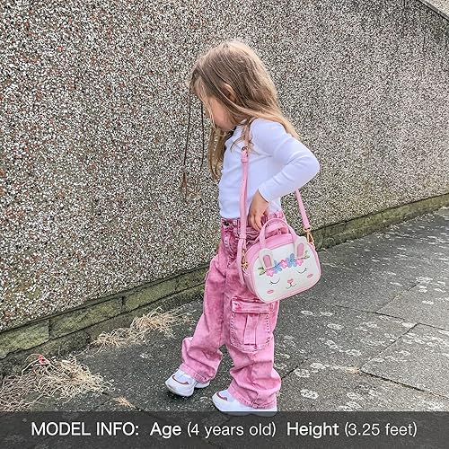 Miniatura 2 de mibasies Bolso para niñas pequeñas, bolsos de mano para niños de 3 a 8 años, Conejito A1, Pequeña, Cartera de viaje