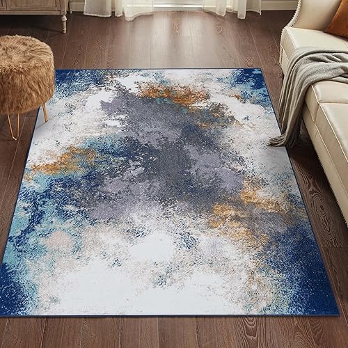 Miniatura 3 de LUXE WEAVERS Beverly Collection 8445 - Alfombra moderna de 2 x 3 pulgadas, color azul