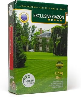 EXCLUSIVE GAZON Professional Lawn, New Seed, Robust & Hardy, For Hobby & Professional Gardeners, Deep Green Grass Seeds Dry-resistant, 1.2 kg