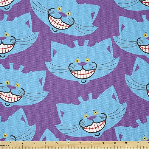 Miniatura 150 de Tela de panda Lunarable de The Yard, diseño de oso asiático con dibujos animados comiendo hojas y ramas, animal silvestre, tela decorativa para