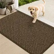 COSY HOMEER Door Mat Non-Slip Entryway Rugs Dirt Trapper, 17"x30", Brown | Absorbent Doormat, Pet Friendly Entrance Mat, Low Pile, Washable Floor Mat for Front Back Door and Entry, Wet Shoes
