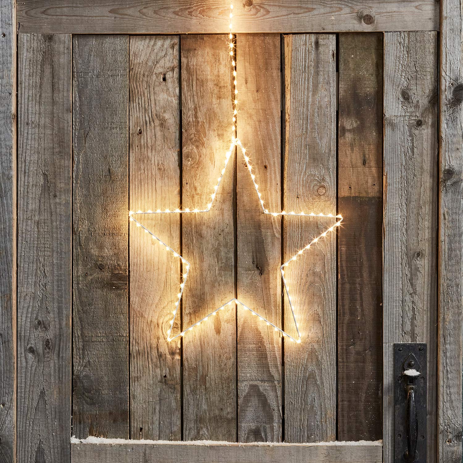 Lights4fun 134er Micro LED Osby Stern 38cm Innen und Außen Weihnachtsdeko Weihnachten Advent Christfest Weihnachtsbeleuchtung Dekoration