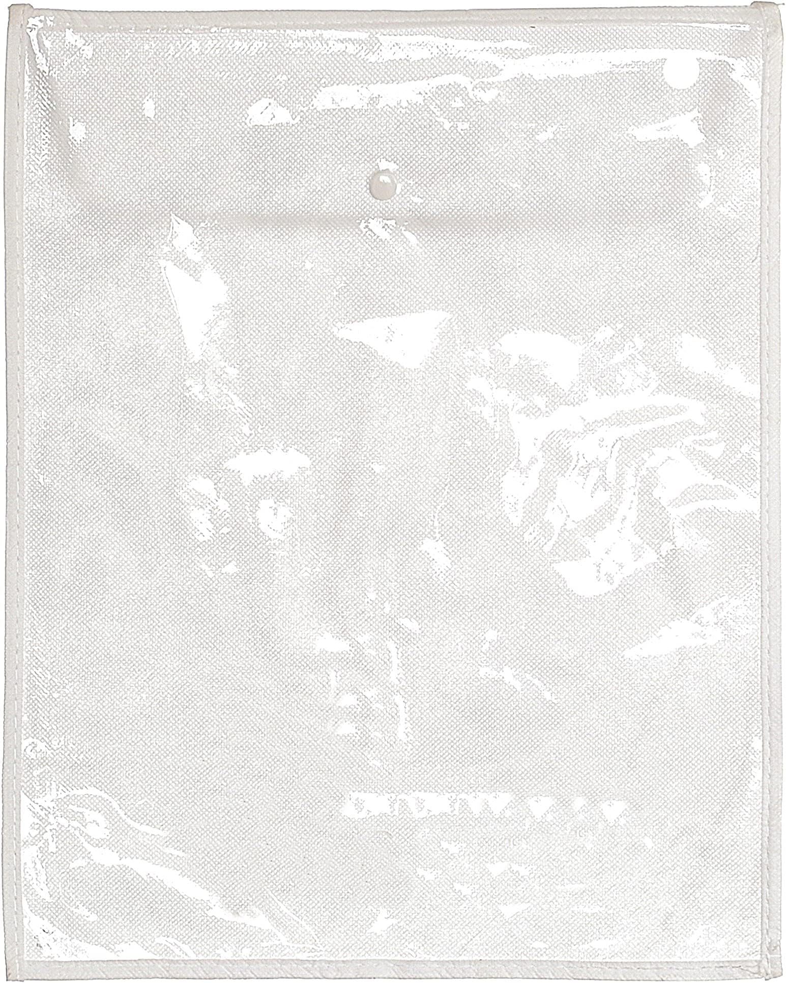 The Clothing DoctorBreathable Cashmere Sweater Storage Bag, Convenient Snap with Flap Closure, Clear Window for Easy Identification, 12"x15", Pack of 6, White