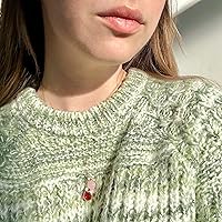 Vista 4 de Custom Lariat Style Birthstone necklace, Personalized Necklace with Heart Initial Charms, Mother Daughter Necklace (1 Stone)