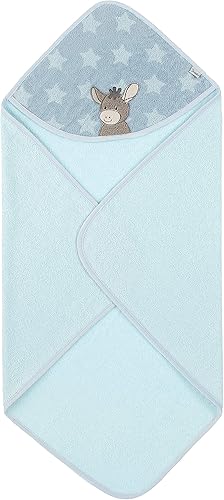 Miniatura 3 de Sterntaler Kapuzenbadetuch Esel Emmi, Alter ab 0 Monate, 31.5 x 31.5 in, Hellblau mit Sternen