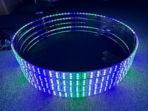 Miniatura 5 de Luz de anillo de rueda LED de doble fila de 17.5 pulgadas, 672 leds con señal de giro, bloqueo, freno, función de marcha atrás Bluetooth APP/Control