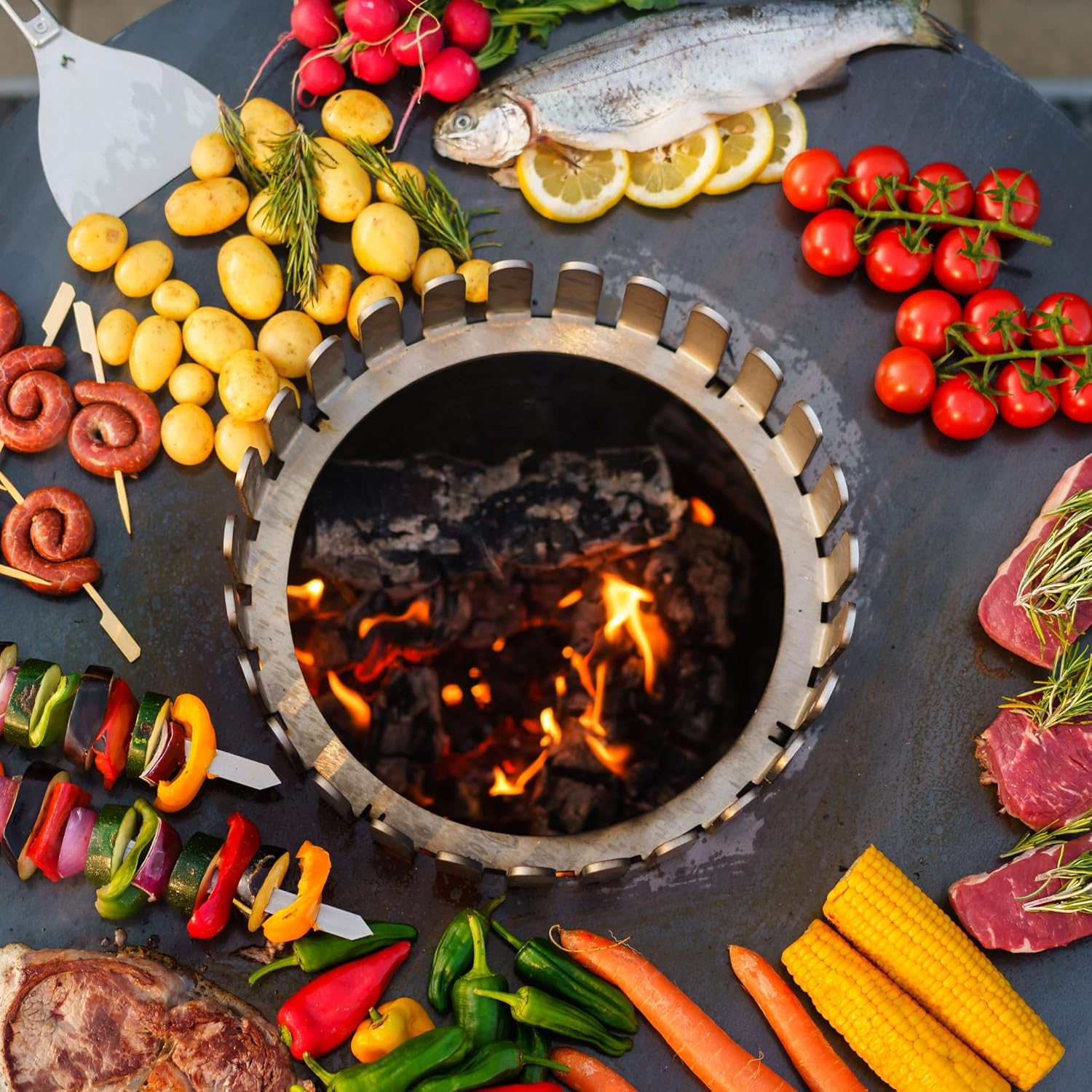 Barbecue à plaque de cuisson 90 cm - design premium et robustesse
