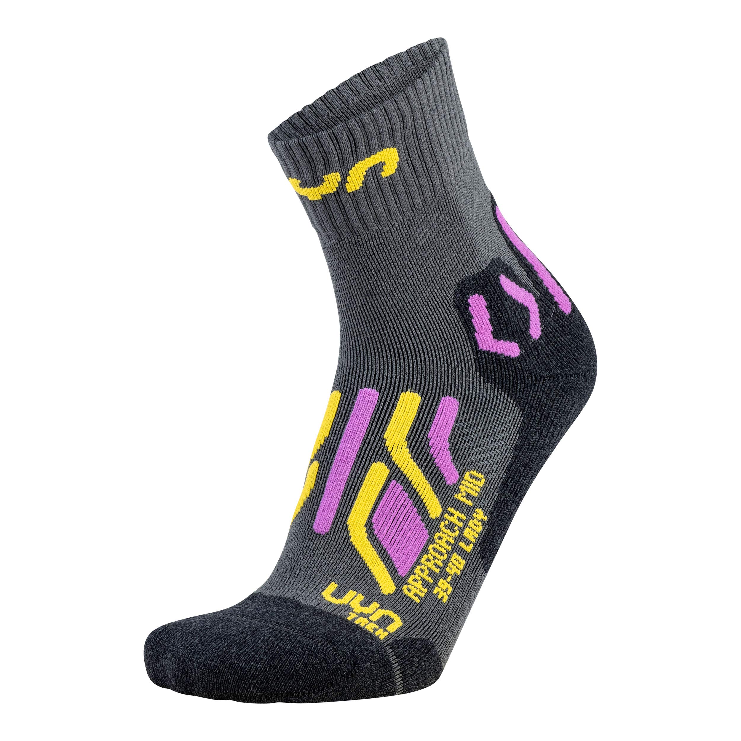 UYN S100199 TREKKING APPROACH MID Socks Women's Grey/Yellow 42