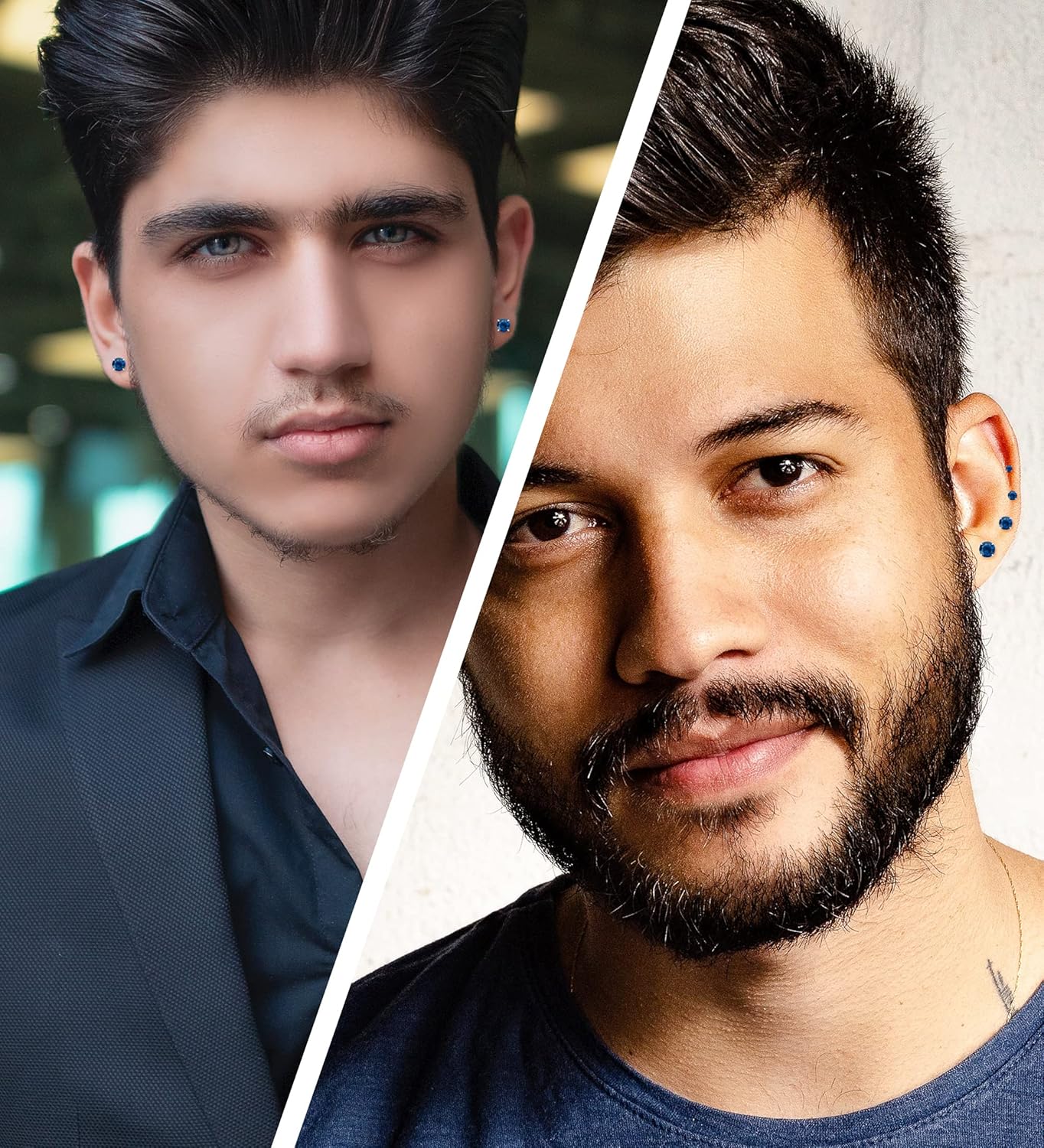 MJust Titanium Earrings for Women Men 20G Flat Back Earrings 2-5MM Cubic Zirconia Hypoallergenic Earrings for Sensitive Ears - Image 7