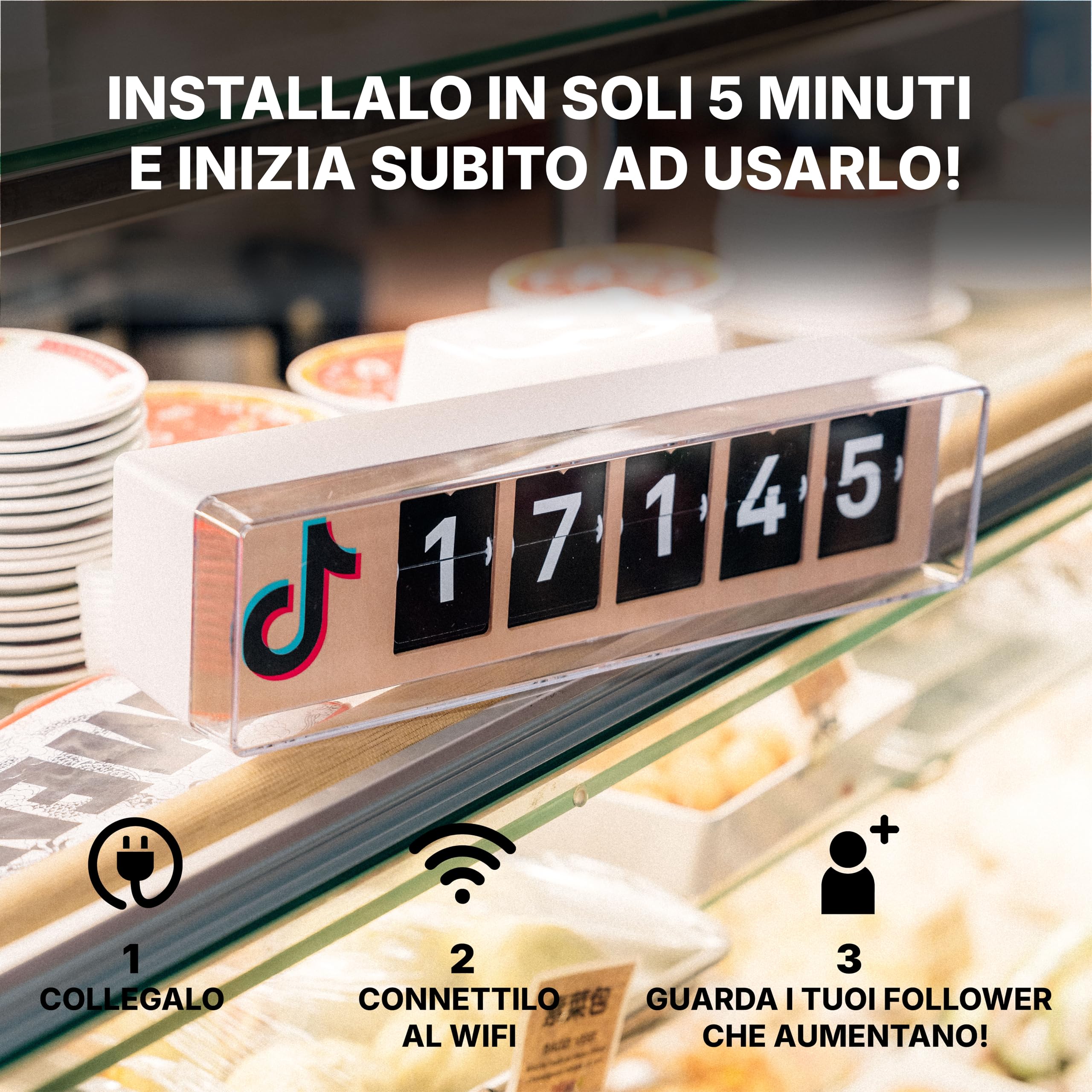 Contador de seguidores de TikTok - Pantalla de solapa dividida en tiempo real - Aumenta los seguidores y el compromiso - Para creadores, tiendas y más - Wi-Fi y punto de acceso - Fácil