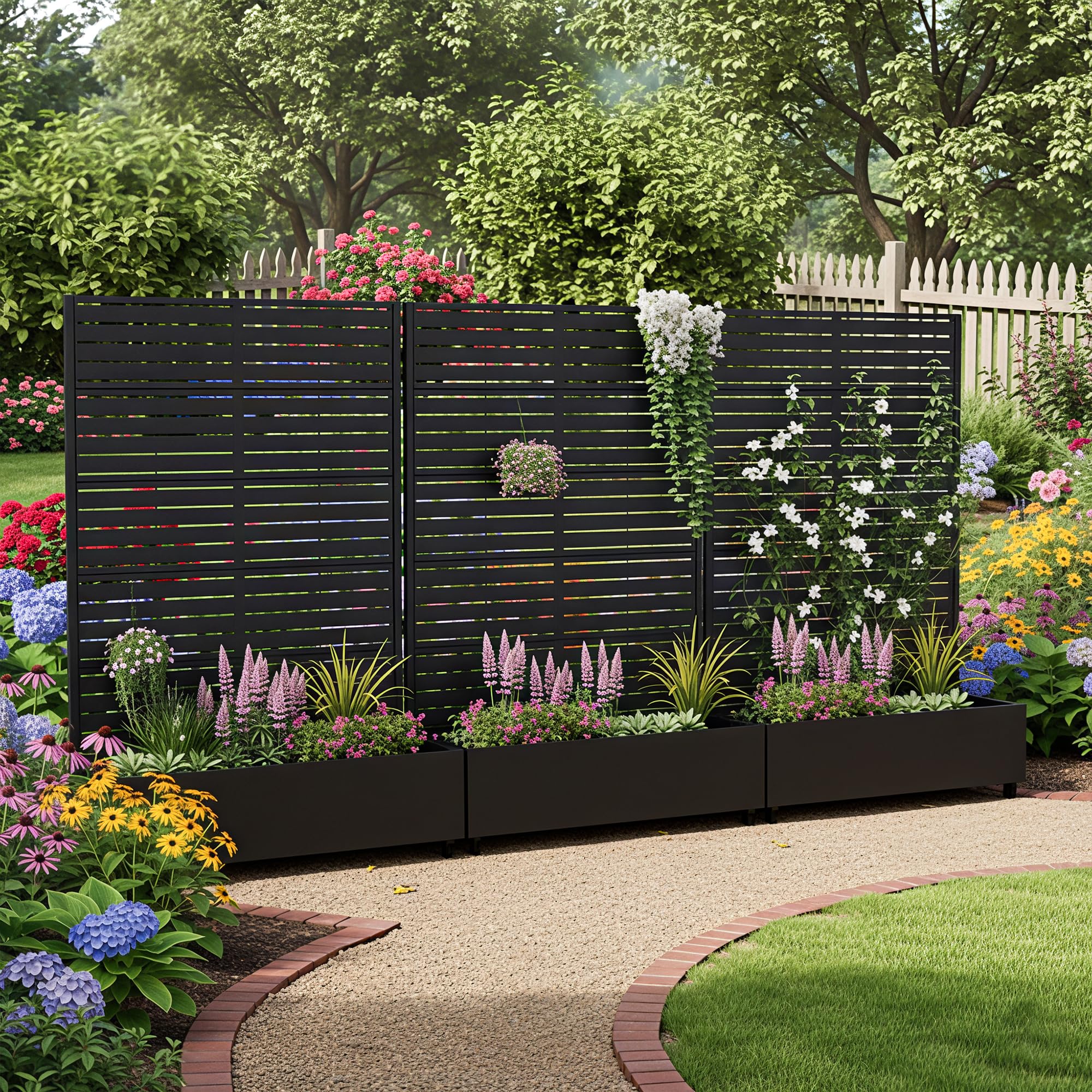 Casaphoria Metal Raised Garden Bed with Trellis and Wheels, 72