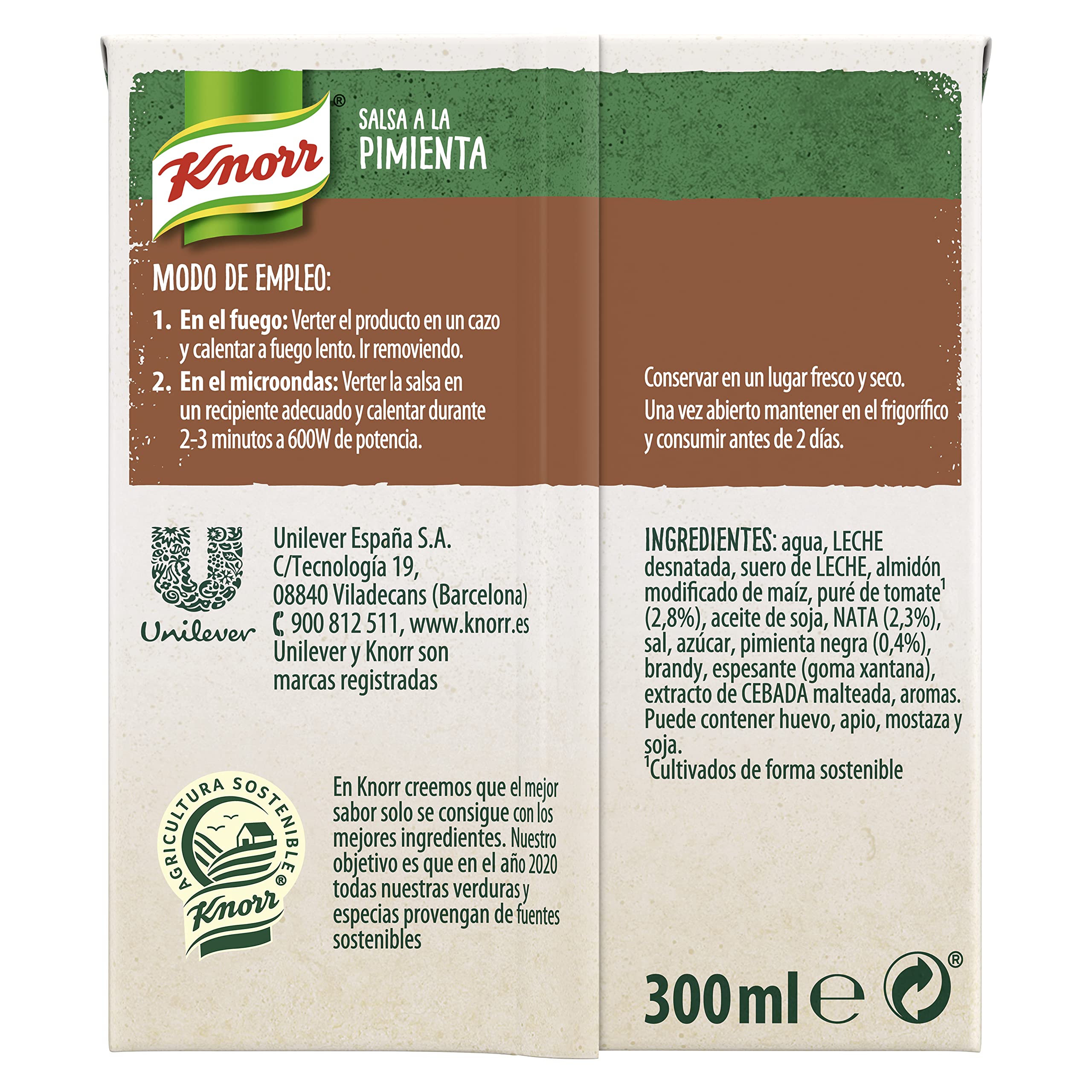 Knorr Salsa a la Pimienta 300ml Pack de 12