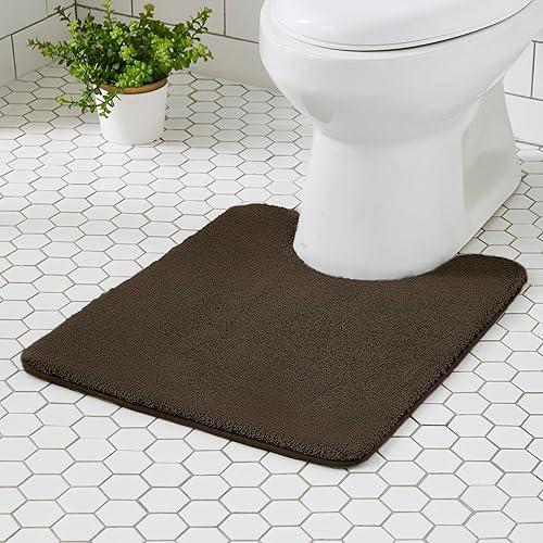 Miniatura 22 de MINIDEAR Alfombras de baño de 24 x 17 pulgadas, color gris volcánico, alfombra de baño de espuma elástica gruesa, ultra suave y esponjosa, Gris