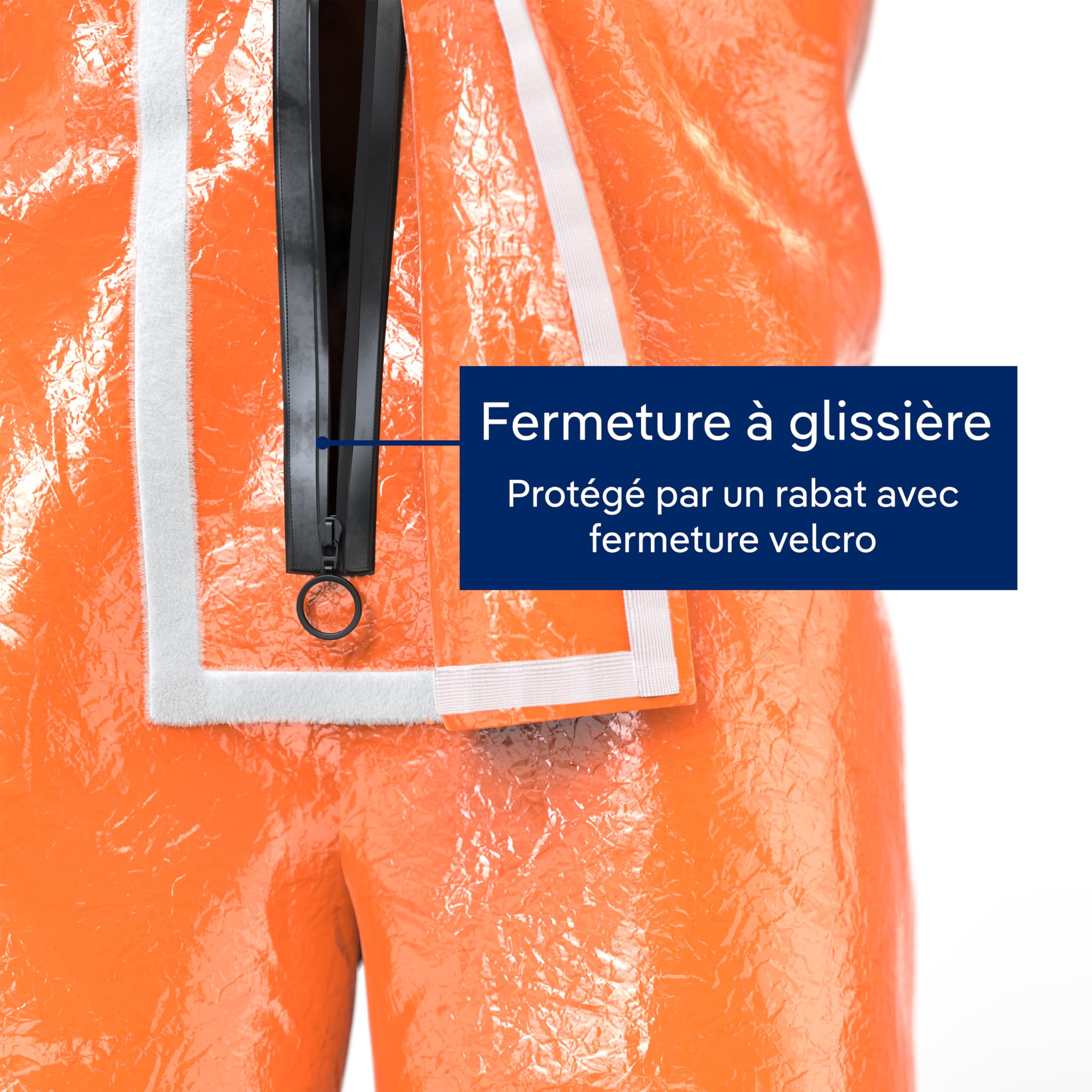 Dräger SPC 4400 Combinaison de sécurité contre des poussières et des liquides en CLF avec haute résistance chimique | Tenue en orange pour peinture et produits chimiques | Taille L