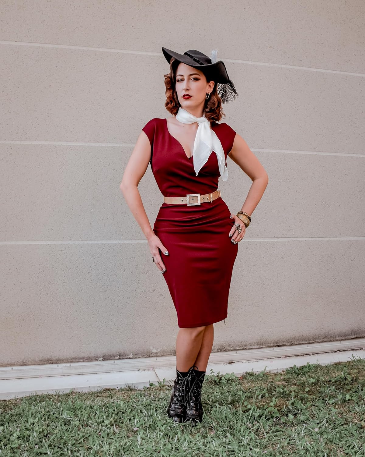 Miusol Women's Vintage Slim Style Sleeveless Business Pencil Dress - Image 4