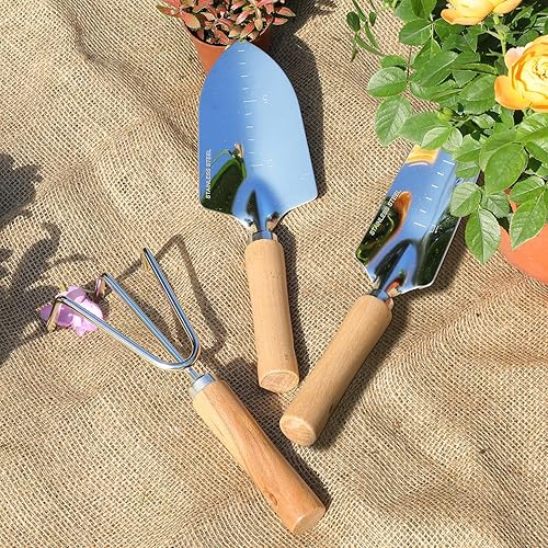 Miniatura 2 de Juego de herramientas de jardín, kit de jardinería de 3 piezas con lazo giratorio para plantas de jardín y etiqueta de plástico para plantas,