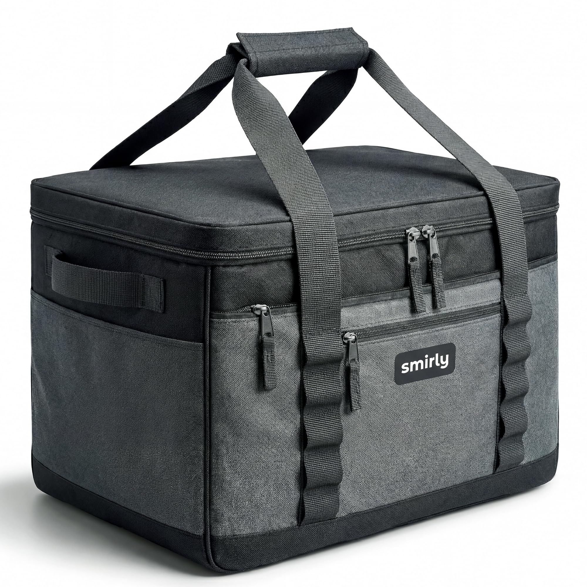 SMIRLY 37L Cool Bag, Large Insulated Picnic Bag and Camping Bag, Grey