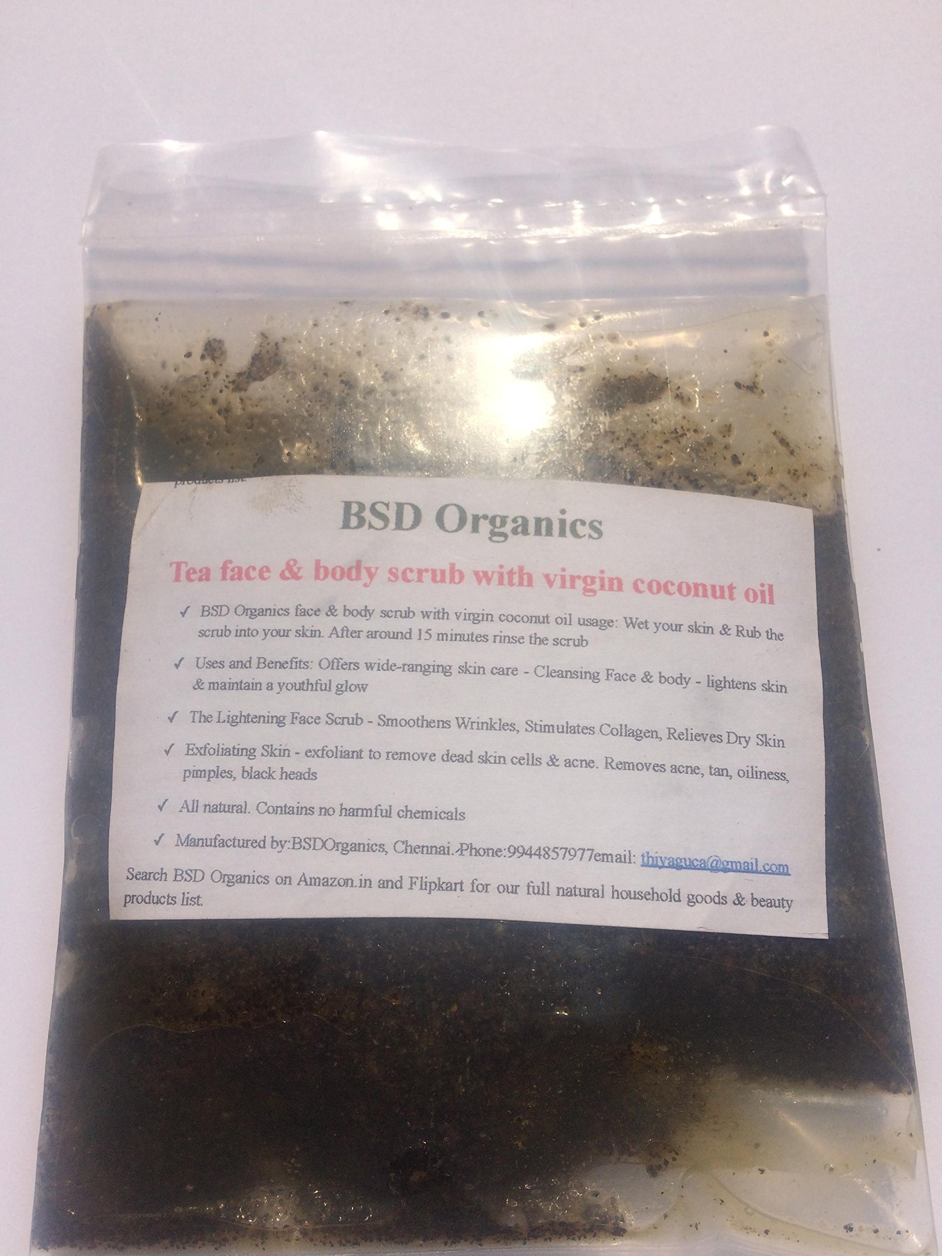 BSD Organics Tea face & body scrub with virgin coconut oil - 100 gms-image-28