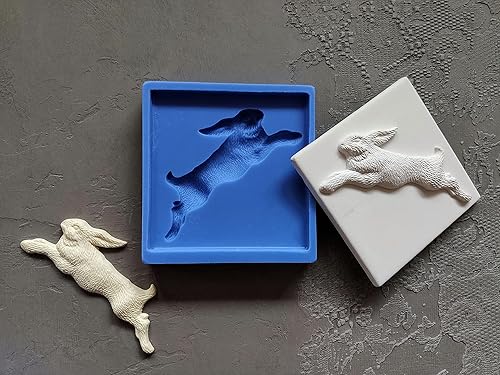 Rabbit bunny tile mold, Silicone mould, bunny applique, concrete mold, cement mold, vintage tiles