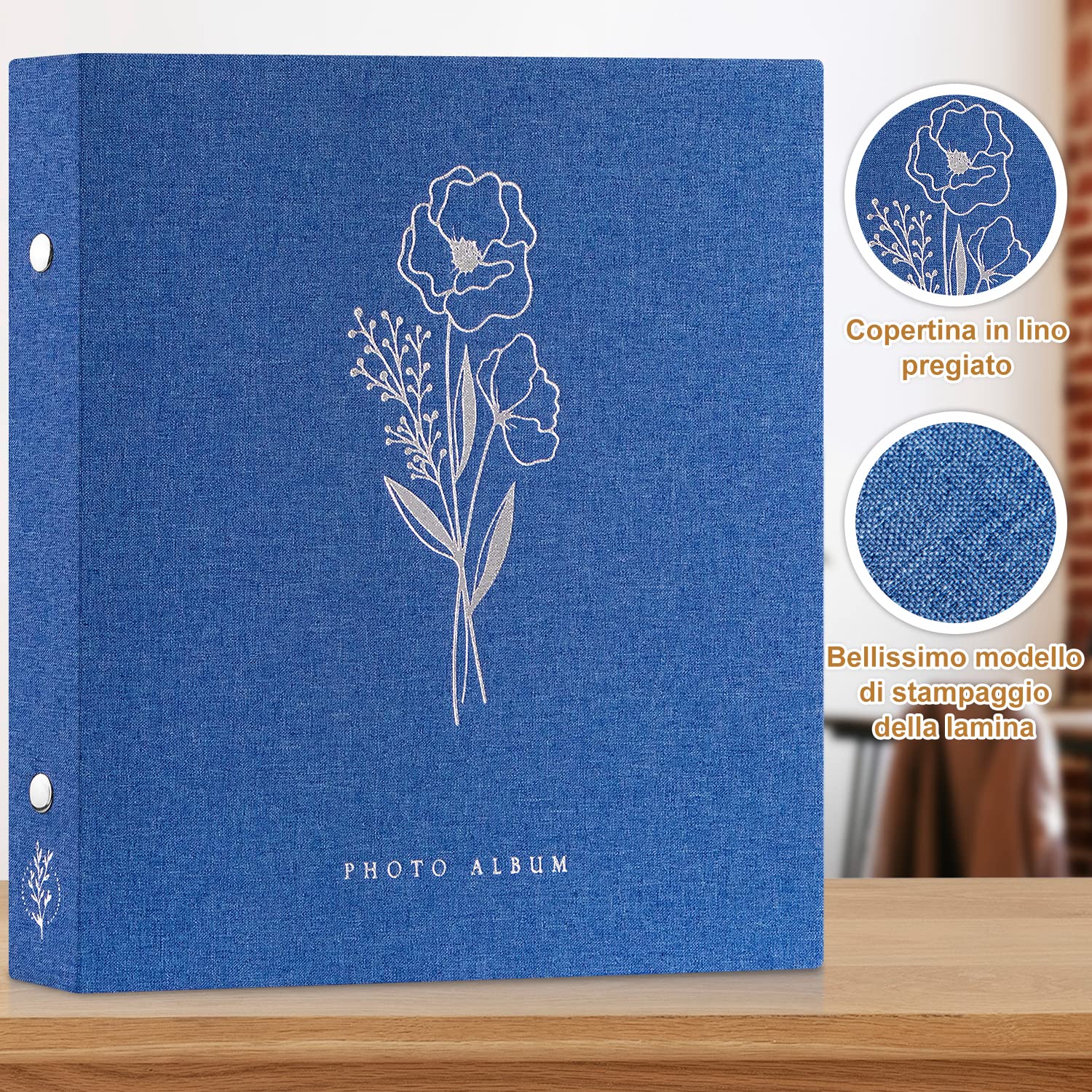 Album Fotografico Autoadesivo In Lino Beige - 40 Pagine Magnetiche, Per Foto 10x15cm E 13x18cm - Foto 7