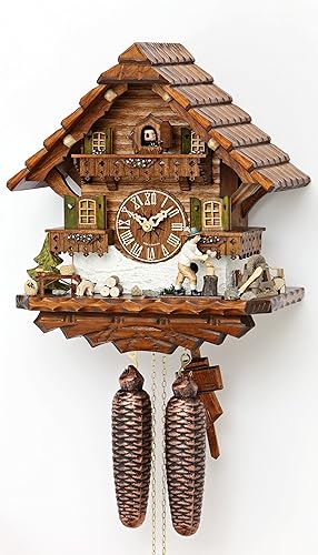 Reloj de cuco Casa de la Selva Negra con picador de madera móvil KA 885 EX