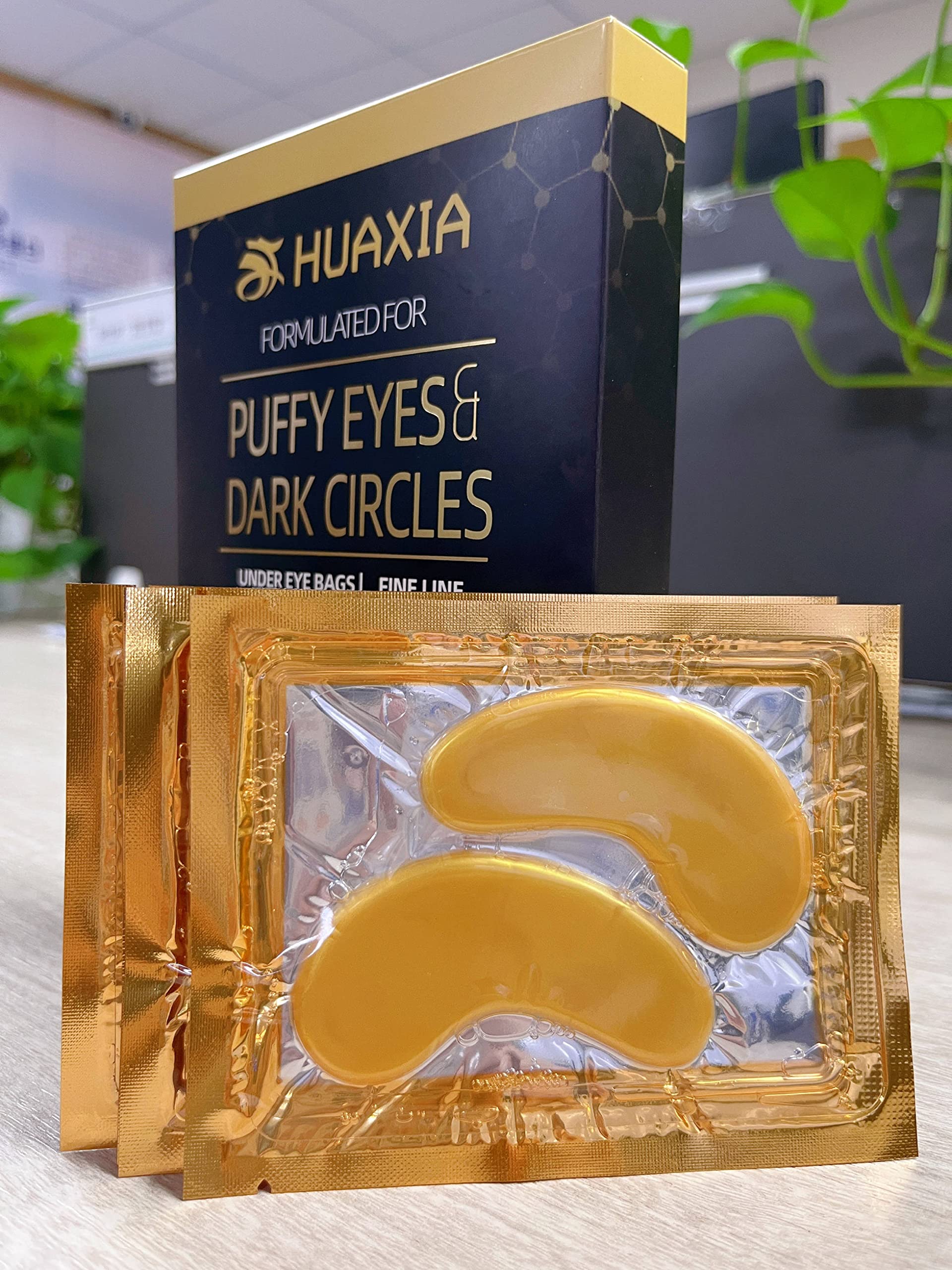 24K Gold Under Eye Treatment Masks, 25 Pairs Natural Gel Eye Masks