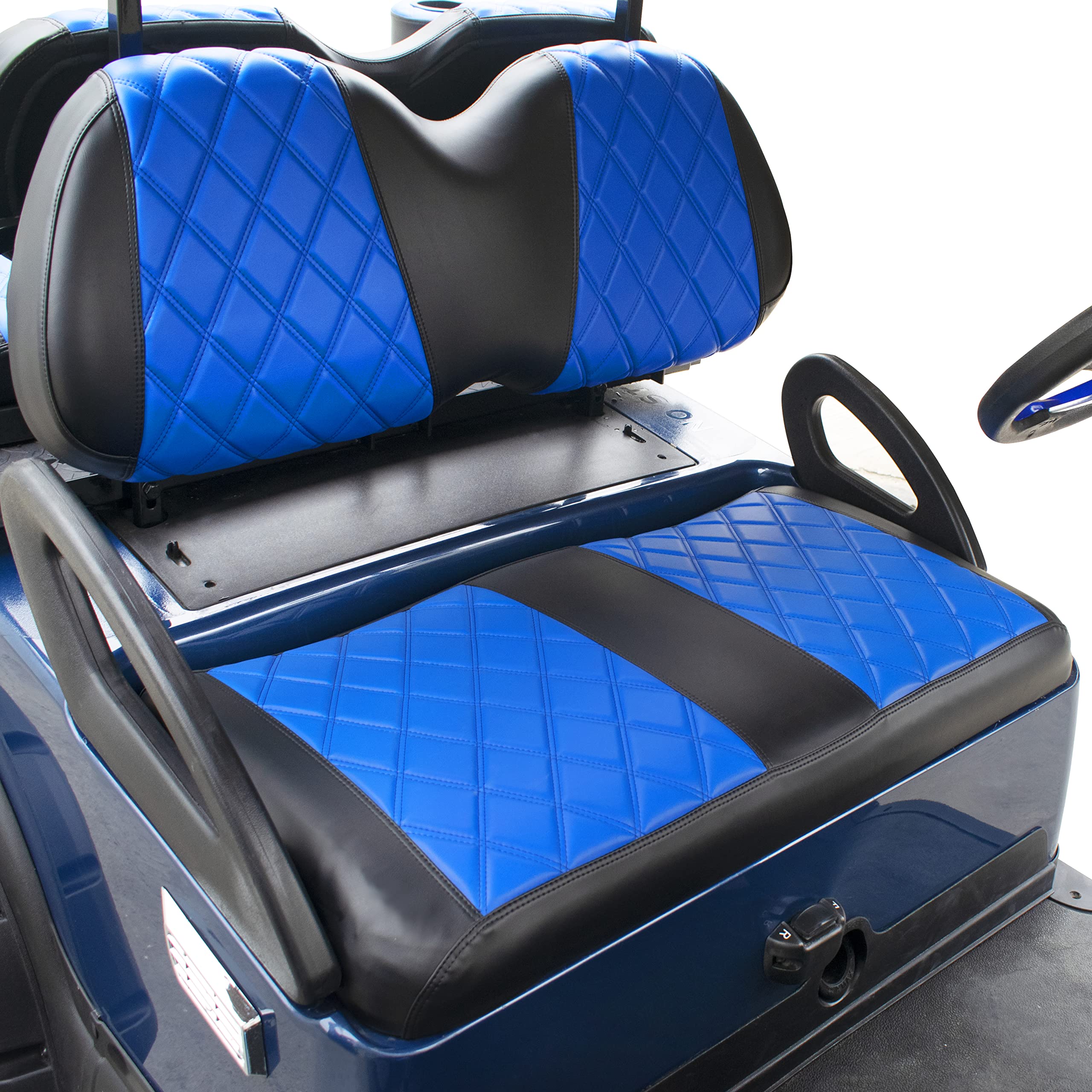 NOKINS Golf Cart Diamond Seat Covers Kit, Fit for Club Car Precedent OEM Standard Front Seat Cushion, Golf Cart Vinyl Seat Cover, No Nails Required