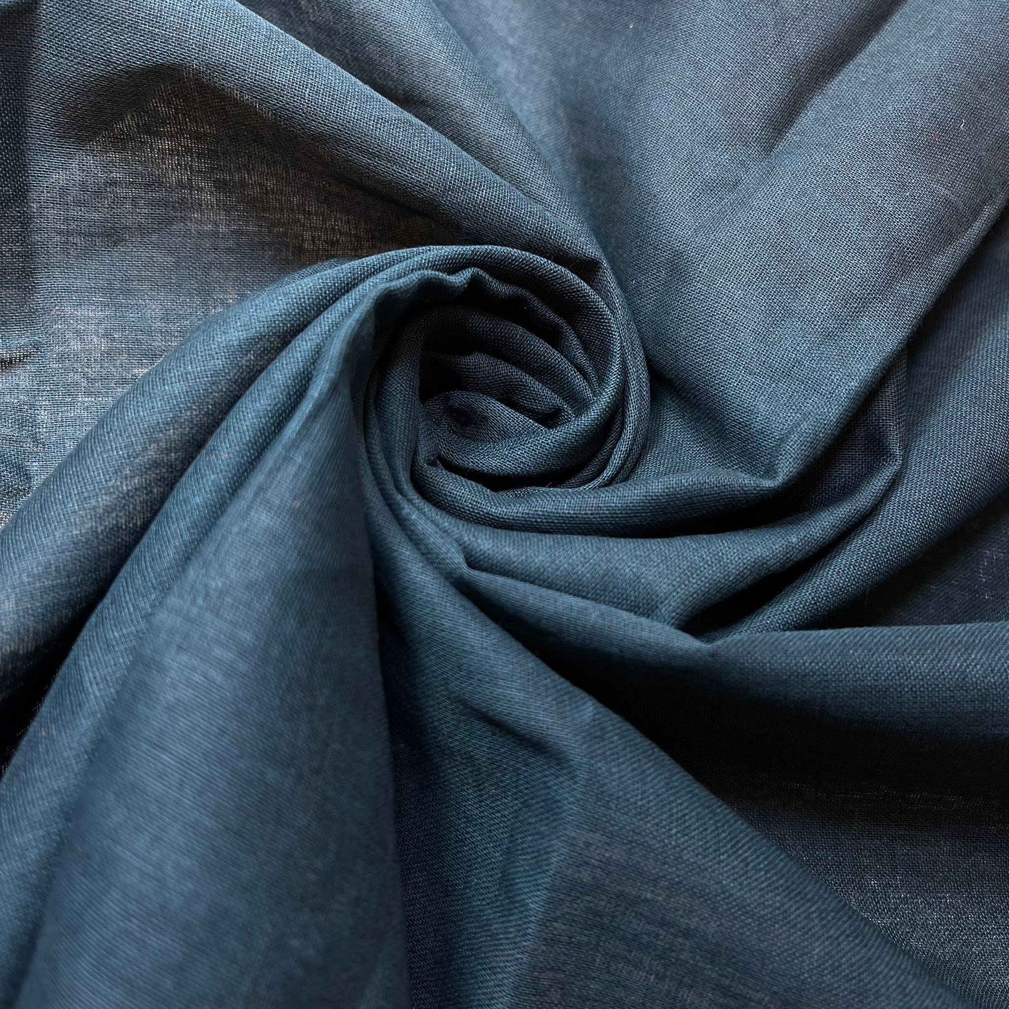 100% Cotton Soft Muslin Voile Cheesecloth MulMul Fabric Draping Curtains 44" (2 METER, Dark Teal) โ image 1