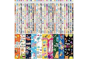 TecUnite 240 Birthday Gifts for Students: 120 Bookmarks & 120 Pencils