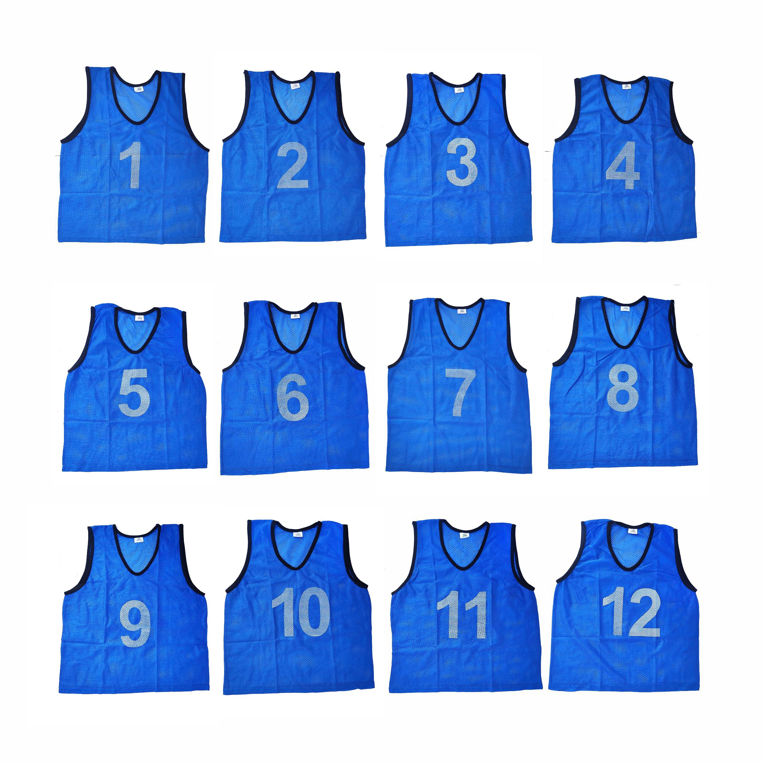 SAS SPORTS Football Bibs Number Bibs 1 to 12 Blue Medium