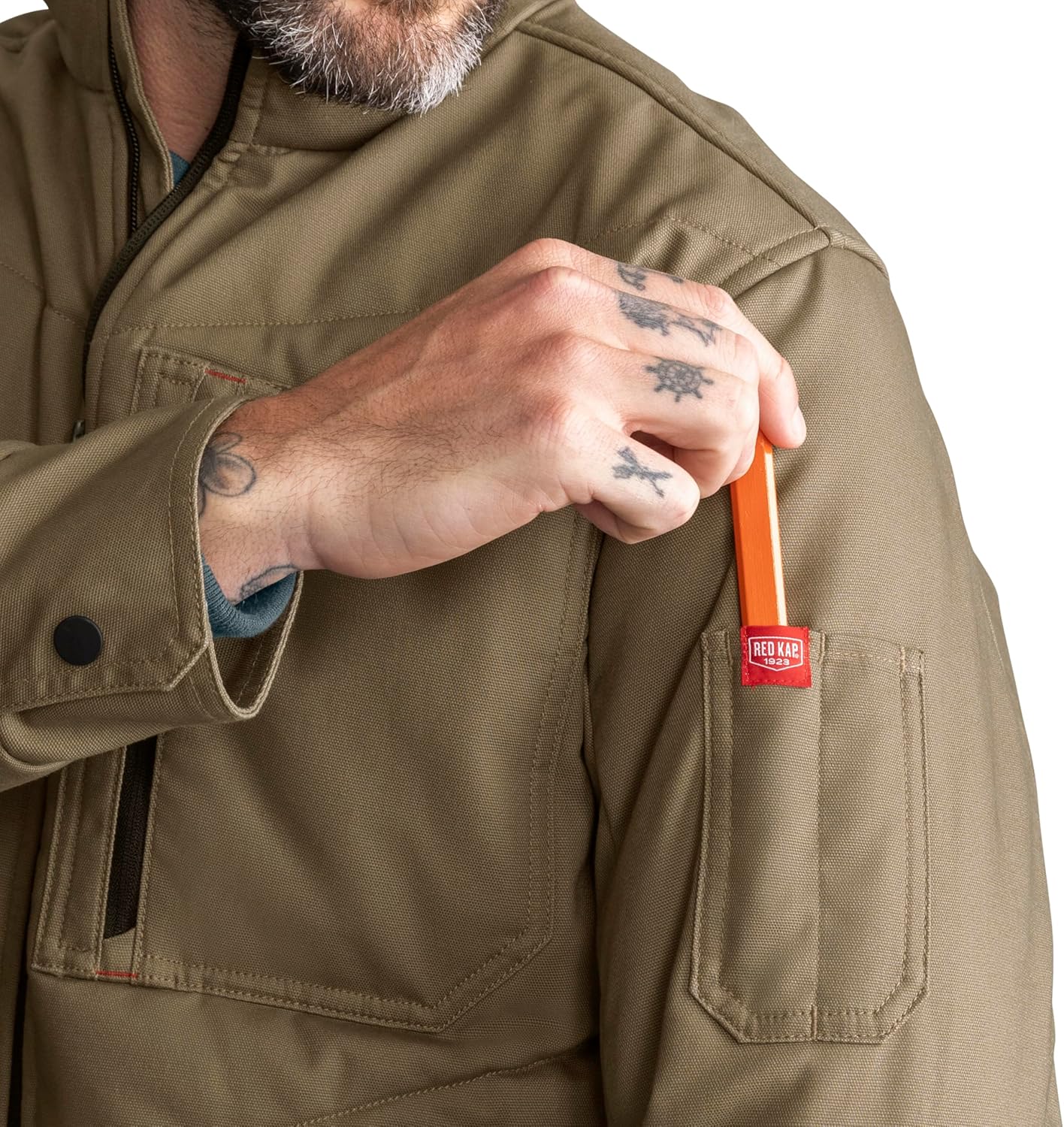 Red Kap mens Insulated Quilted Work Jacket - Image 5