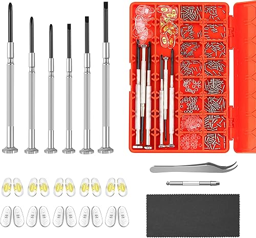 Kit de reparación de cristales magnéticos para ojos, kit de reparación de lentes de sol con tornillos para gafas, incluye 10 pares de almohadillas