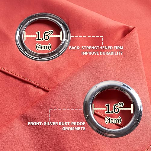 Miniatura 4 de Cortinas coral para oscurecer la habitación (52 pulgadas de ancho x 72 pulgadas de largo, fácil de colgar), para sala de estar, dormitorio,