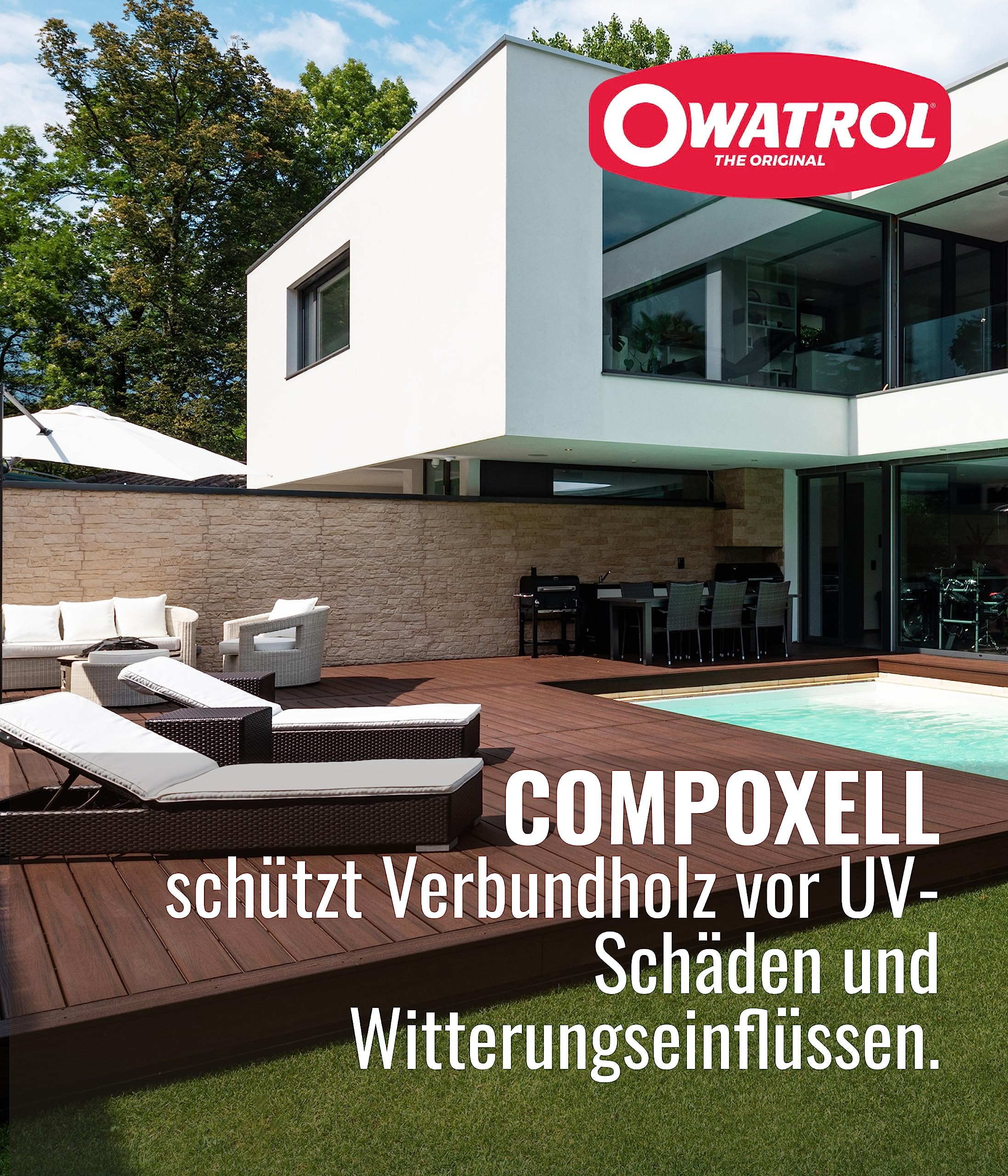 Compoxell - Raviveur pour terrasse en bois composite - Owatrol - 2,5 L Brun