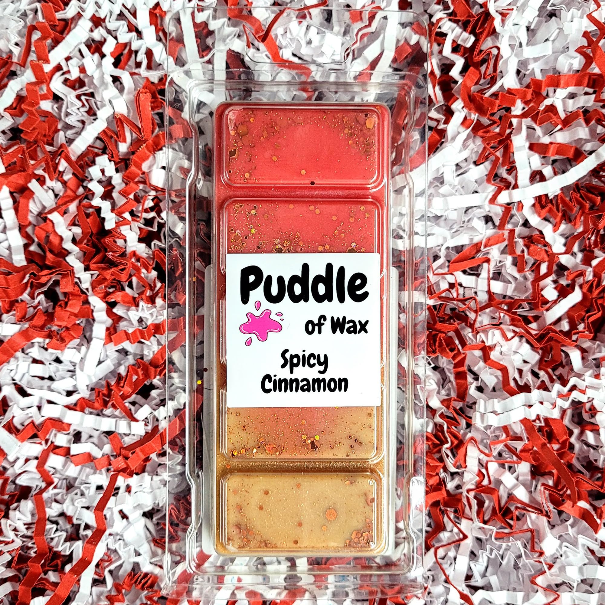 Puddle of Wax - Spicy Cinnamon Soy Wax Melt Snap Bar - 50g - Christmas Scent - Vegan Friendly - Made in the UK