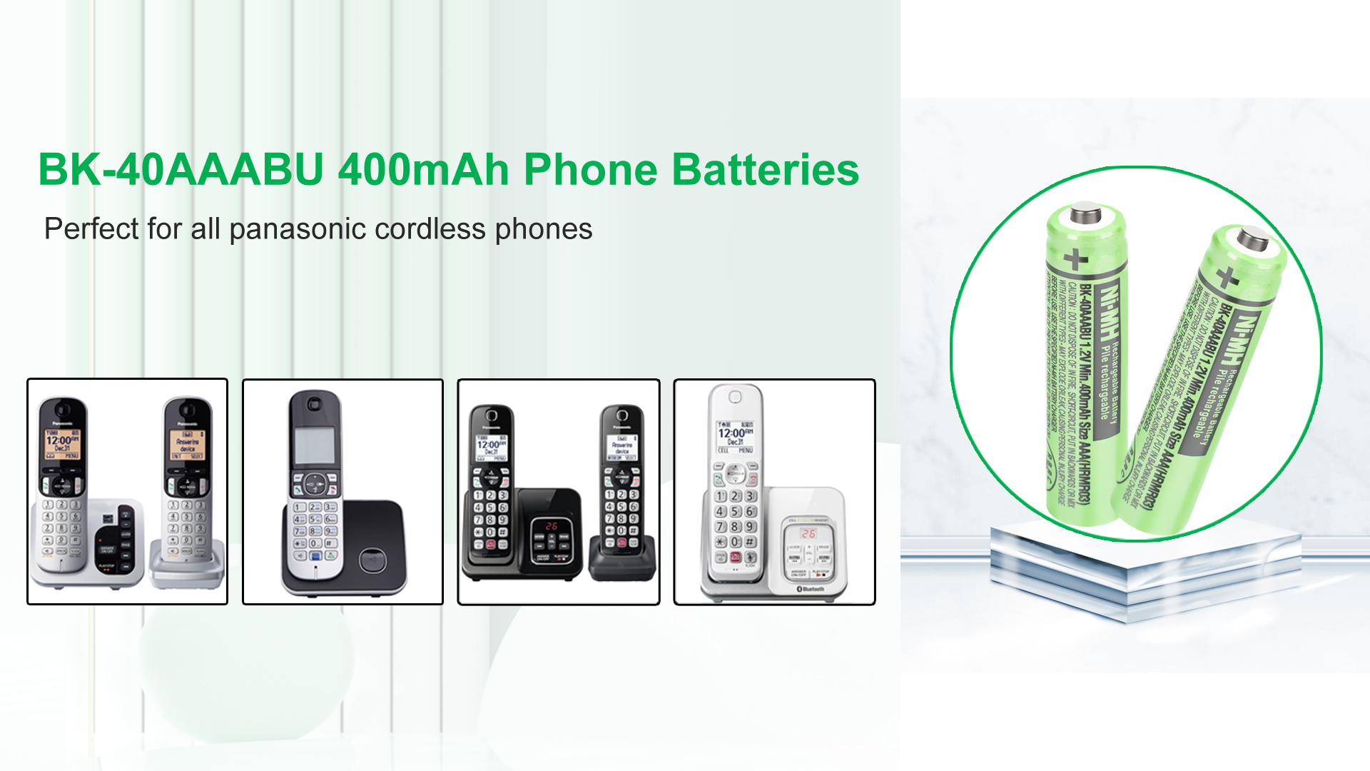 Batterie Ricaricabili AAA NiMH 830mAh 1.2V Per Telefoni Cordless Panasonic – JAPUSOON, 3 Anni Garanzia