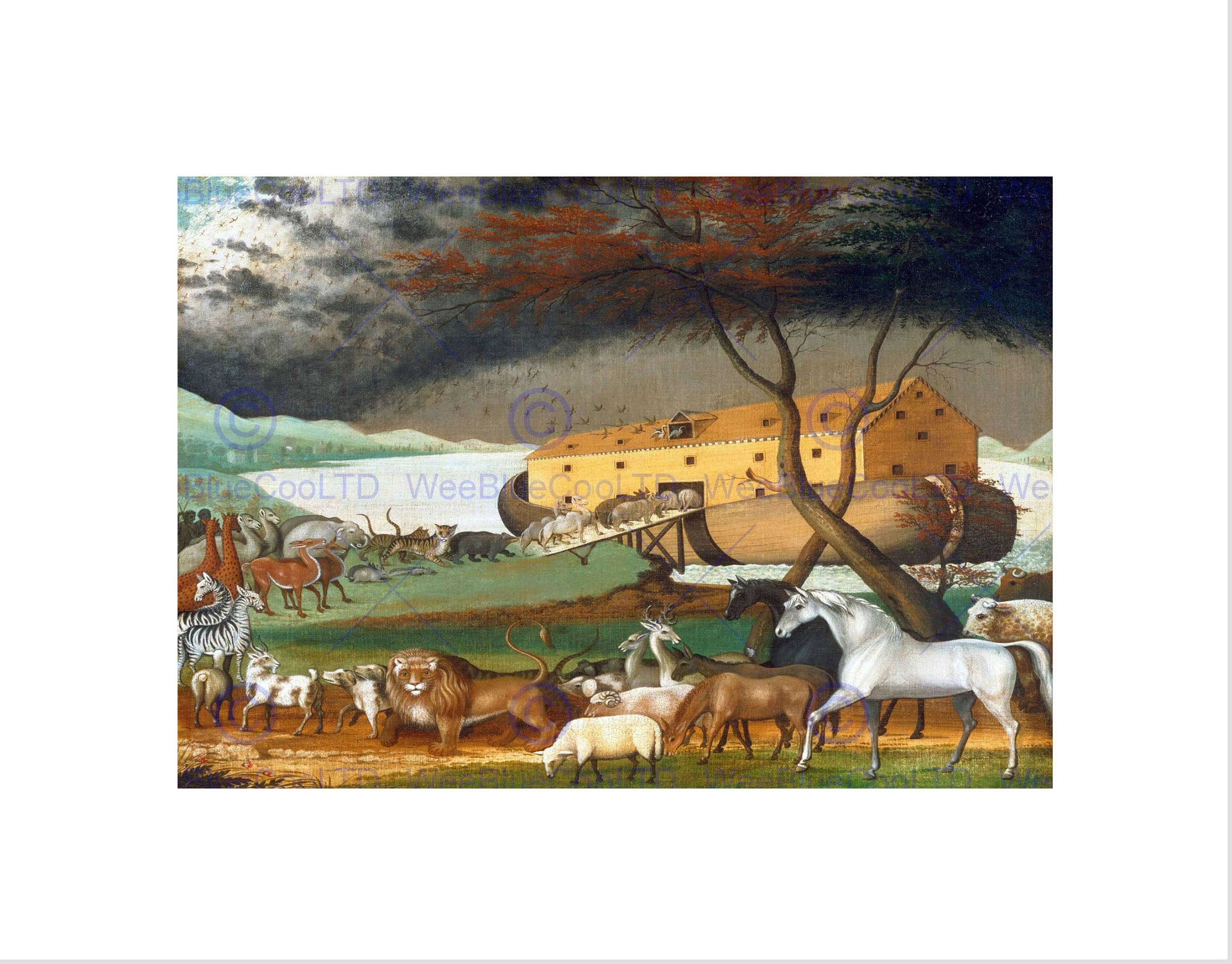 Wee Blue Coo Painting Allegory Hicks Noah's Ark Art Picture Wall Art Print