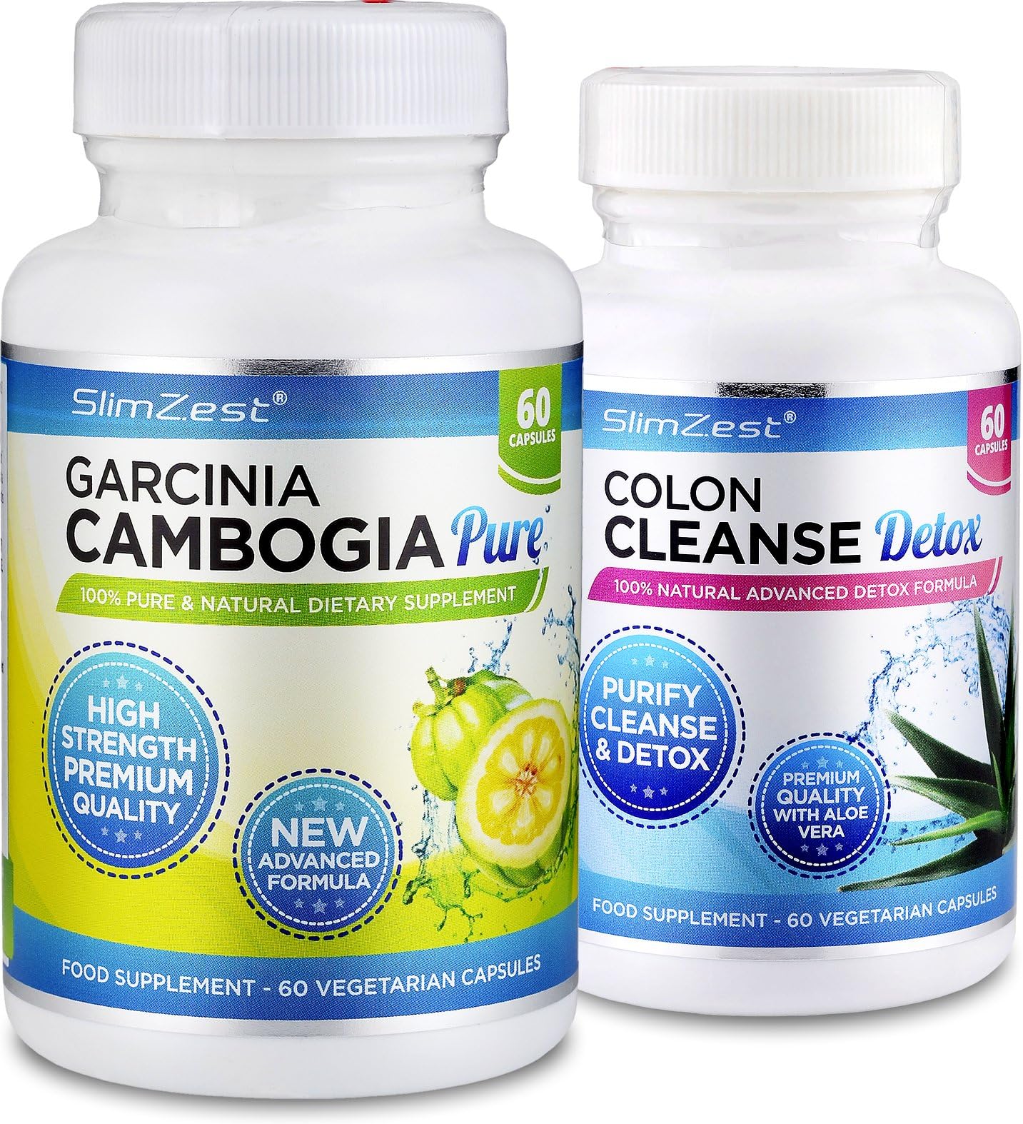 Garcinia Cambogia and Colon Cleanse Detox™ Combo - uk Manufactured High Quality Dietary Supplement - uk’s Best Selling Garcinia Cambogia – Up to Two Month Supply Garcinia Dietary Supplement Course – Great Value Order Today (60x Garcinia Cambogia + 60x Colon Cleanse Detox)