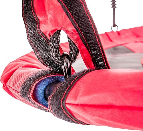 Miniatura 11 de Jack and June Columpio redondo rojo de 30 pulgadas de diámetro que soporta hasta 300 libras de swing